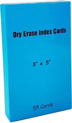 Vista 3 de IMAGAME Tarjetas de índice de borrado en seco, 3 x 5 pulgadas, 55 tarjetas laminadas, ambos lados en blanco, tarjetas de notas reutilizables