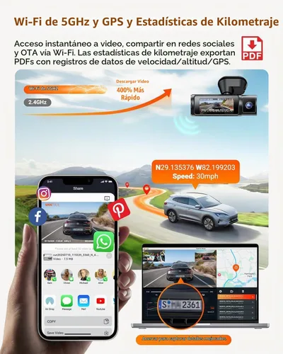 Vista 8 de Vantrue N4 Pro S 4K Cámara de tablero de 3 canales, triple STARVIS 2
