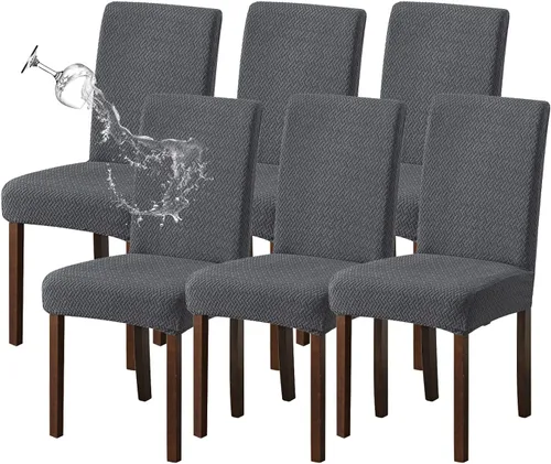 Vista 25 de Genina Fundas impermeables para sillas de comedor, cocina, fundas para sillas de comedor Parson (beige, 2 unidades)