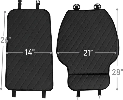 Vista 7 de FH Group Protector de asiento delantero de automóvil, resistente al agua, compatible con bolsa de aire, diseño de diamante de lujo Neo Supreme Beige