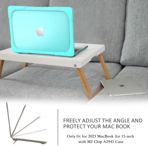 Vista 7 de Teryeefi Funda rígida para MacBook Air de 15 pulgadas M3 M2 2023 2024 [modelo A3114/A2941], resistente protección completa plegable con funda