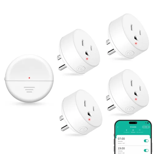 Vista 21 de NineLeaf - Enchufe de salida de control remoto, interruptor de luz de encendido y apagado inalámbrico desmontable 500FT Light Plug Decorator