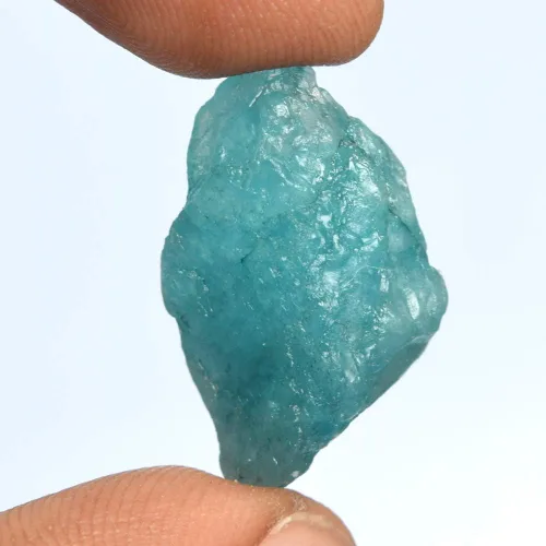 Vista 3 de GEMHUB Cristal curativo de aguamarina azul cielo, 21.00 quilates de aguamarina azul cielo natural sin cortar - Piedra en bruto sin cortar, Gema