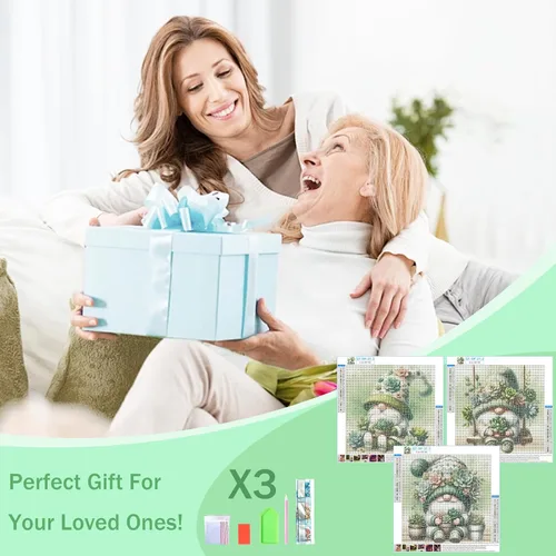 Vista 6 de Gamteldot 3 kits de arte de diamantes para adultos, kits de pintura de diamantes enanos para principiantes, arte de diamantes 5D para bricolaje