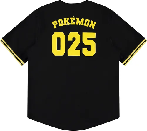 Vista 2 de Pokemon Camiseta de béisbol Pikachu para hombre, Pikachu Charizard Pokeball de malla con botones
