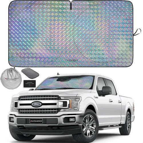 Vista 53 de Parasol de Parabrisas de Una Pieza - Parasol Cromado Líquido Plegable para Ventana Delantera de Auto para Carros SUV Camión - Protector Visor