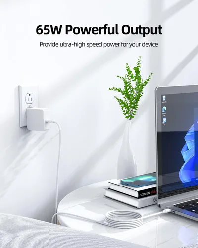 Vista 6 de Cargador de portátil USB C de 65 W para Samsung Galaxy Book Pro y Book 6 5 4 3, cargador rápido compatible con adaptador de fuente de alimentación