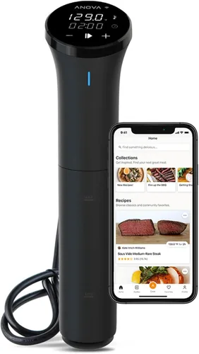 Vista 8 de Anova Culinary - Cocina de precisión Sous Vide Mini, 850 vatios, color negro y naranja, con aplicación habilitada, modelo 2024