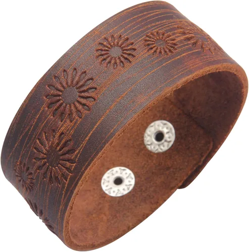 Vista 56 de Jeilwiy Pulseras de cuero punk para hombres, pulseras hechas a mano, brazalete ancho, joyería trenzada, color negro y marrón, ajustable, regalos