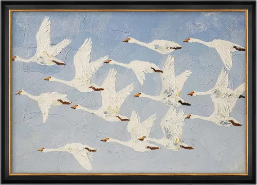 Vista 341 de MUDECOR Lienzo enmarcado prémium para pared, pinos nevados en bosque de invierno, ilustraciones modernas, arte contemporáneo, escénico, divertido