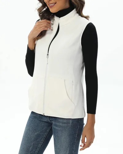 Vista 3 de Xeoxarel Chaleco de forro polar para mujer con 6 bolsillos XS-2XL