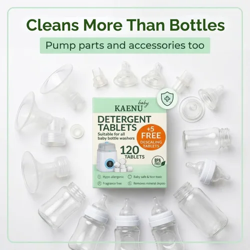 Vista 13 de Tabletas detergentes para lavar botellas, 120 unidades + 5 tabletas descalcificantes