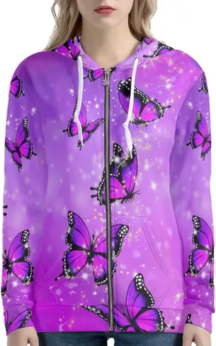 Vista 3 de Sudadera de manga larga con capucha y bolsillo para mujer