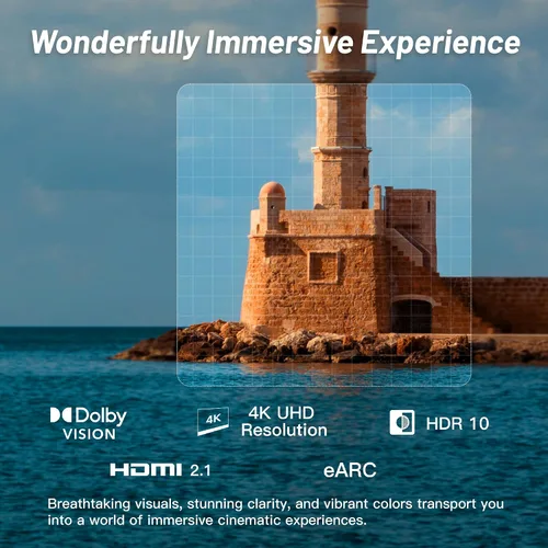 Vista 2 de FPD Smart TV de 75 pulgadas, 4K LED Google TV con Google Play integrado Google Cast, HDR 10, compatible con Dolby Atmos y Vision MEMC, control