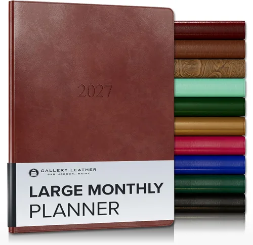 Vista 27 de Gallery Leather Agenda mensual grande 2026-2027 Acadia Navy