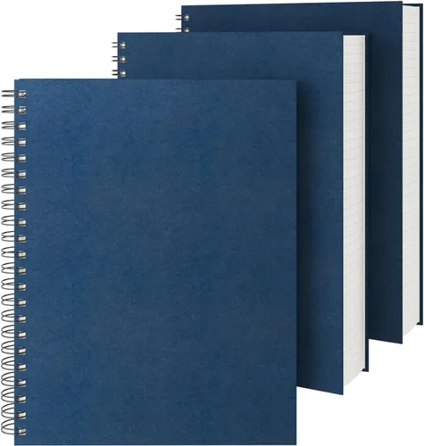 Vista 10 de EUSOAR Cuadernos para el trabajo, 1 paquete A4 de 8.3 x 11.2 pulgadas, tapa dura, rayado en espiral con renglones universitarios, 240 páginas