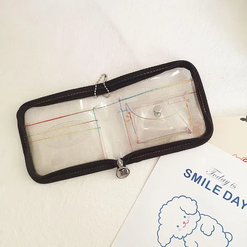 Vista 4 de Cartera plegable para mujeres y niñas con correa desmontable para el cuello para tarjetas de fotos