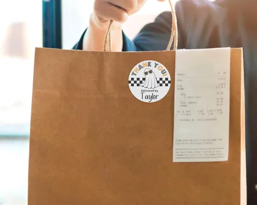 Vista 3 de Calcomanías de Halloween para el salpicadero de puerta, esenciales para el conductor de entrega de alimentos, calcomanías de entrega