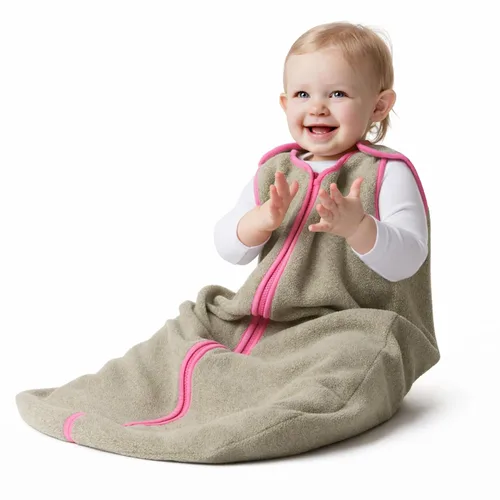 Vista 10 de Baby Deedee Sleep Nest - Saco de dormir de forro polar para bebé, gris, 6-18 meses Patented shoulder snaps and full-length zipper support easy
