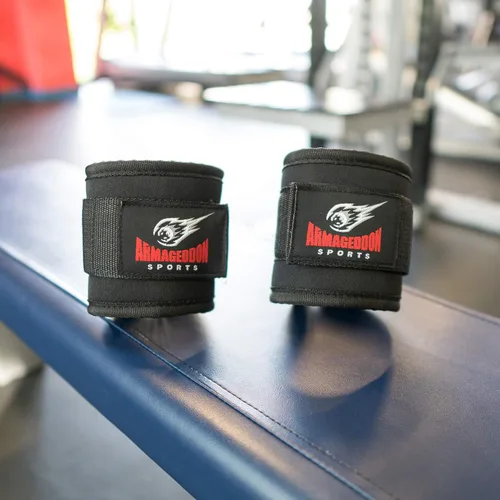 Vista 8 de ARMAGEDDON SPORTS Par de correas de tobillo de calidad dobles en D para fijación de máquinas de cable, tobilleras para equipo de entrenamiento