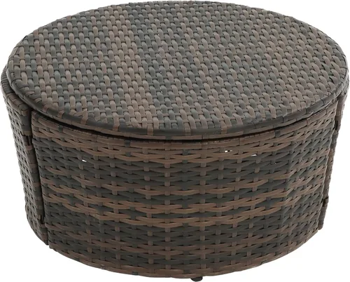 Vista 9 de Sofá cama redondo de ratán al aire libre con toldo retráctil y mesa de centro elevadora, muebles de patio, juego de sofá para piscina Garde