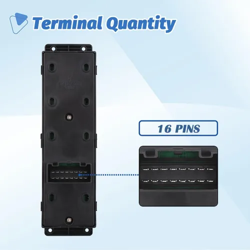 Vista 4 de Power Master - Botón de control para interruptor de ventanilla delantero izquierdo del lado del conductor compatible con Hyundai Accent 2011, 2012