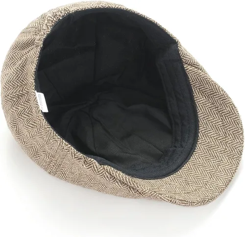 Vista 4 de Gatsby Newsboy Hat Men Women Classic Herringbone 8 Panel Trendy Tweeb Flat Cap