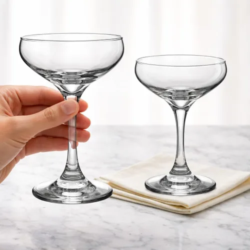 Vista 6 de HISTORY COMPANY The 1930 Literary Round Table Cocktail Coupe - Juego de 2 piezas inspirado en algonquines para cócteles artesanales y champán