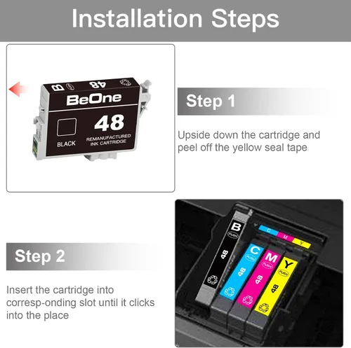 Vista 4 de BeOne Cartuchos de tinta T048 remanufacturados de repuesto para Epson 48 T048 para usar con impresora Epson Stylus Photo R200 R220 R300 R300M R320