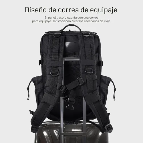 Vista 3 de LHI Military Tactical Backpack for Men and Women 45L Army 3 Days Assault Pack Bag Large Rucksack with Shoe Compartment 1.0 Negro