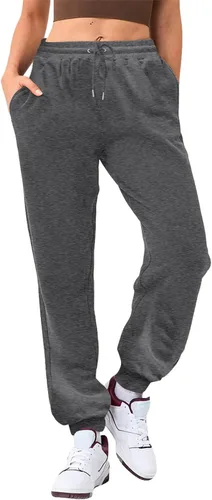 Vista 2 de Pantalones deportivos casuales de forro polar para mujer, pantalones deportivos con bolsillos, pantalones deportivos
