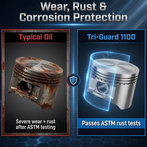 Vista 7 de Aceite de compresor de aire sintético sin detergente de 8,000 horas – TRI-Guard 1100, ISO 100, SAE 30 compresor de pistón – jarra de 1 galón