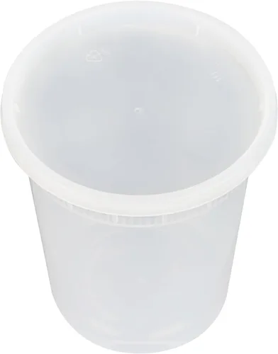 Vista 14 de Restaurantware -Asporto - Cajas para llevar de 8 onzas, 25 recipientes redondos para sopa para microondas - Tapas de plástico transparente