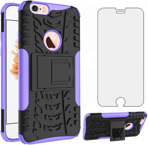 Vista 12 de Funda de teléfono para iPhone 7plus 8plus 7/8 Plus 5.5 con protector de pantalla de vidrio templado y soporte, accesorios híbridos duros