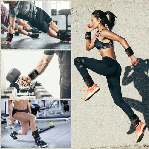 Vista 7 de Sportneer Adjustable Ankle/Wrist Weights for Men Women Kids, Weighted Leg & Cuff Strength Training for Yoga Walking Running Aerobics Gym Fitness