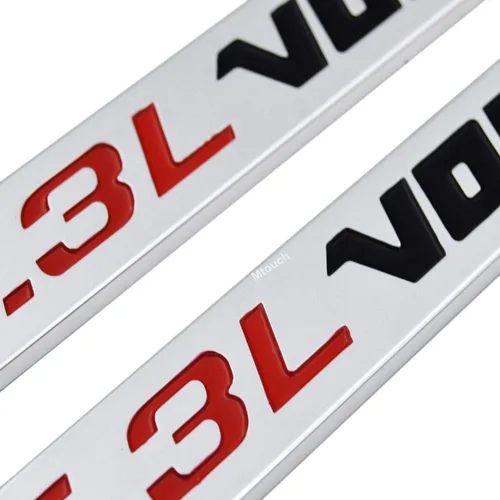 Vista 3 de 2 emblemas 3D VORTEC de 5.3L para guardabarros laterales compatibles con Silverado 1500 2500hd ((rojo negro))
