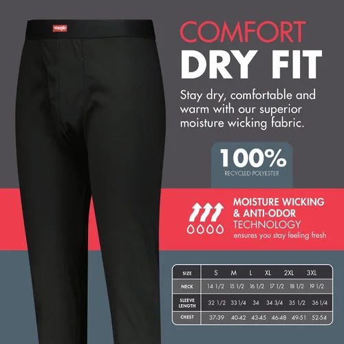 Vista 3 de Wrangler - Ropa interior larga térmica para hombre con estribos - Pantalones largos para hombre