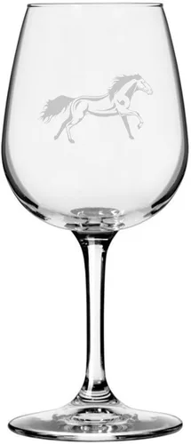 Vista 26 de Abaco Barb Body Horse - Copa de vino grabada multiusos (12.75 onzas) Unique Gifts for Horse Lovers, Personalized Wine Glasses, All-Purpose