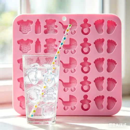 Vista 6 de Lindo molde de silicona para pastel de fondant, moldes para pies de bebé, mameluco para bebé, molde para chupete, molde de silicona para dulces