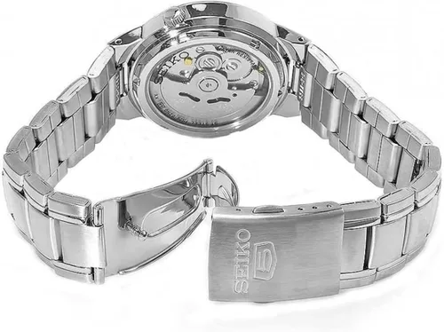 Vista 3 de SEIKO 5 Reloj automático de esfera blanca para hombre SNKA01, Blanco, Automático, reloj automático