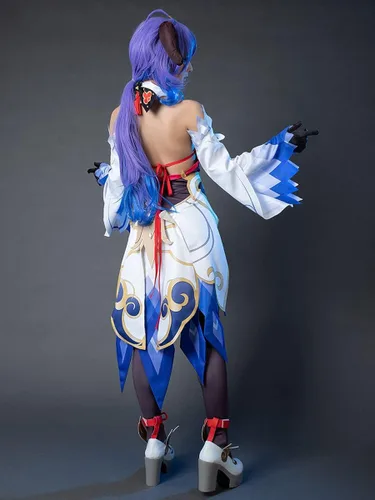 Vista 3 de Cosfun Genshin Impact Venti Keqing Mona Lisa Albedo Ganyu - Disfraz de cosplay de múltiples funciones Jacquard Upgrade Ver