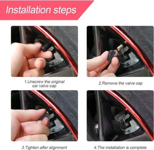 Vista 4 de 12 PCS tapones para válvulas de neumáticos de automóvil, tapas herméticas, universales para automóviles, bicicletas, motocicletas, SUV, accesorios