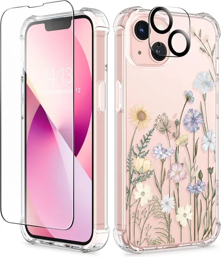 Vista 195 de GVIEWIN - Funda para iPhone 11 con protector de pantalla + protector de lente de cámara, cubierta protectora transparente suave de poliuretano