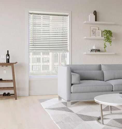 Vista 2 de Persianas de PVC/madera de imitación con borde biselado de 2 pulgadas, inalámbricas personalizadas, 20 a 72 pulgadas de ancho x 24 a 74 pulgadas