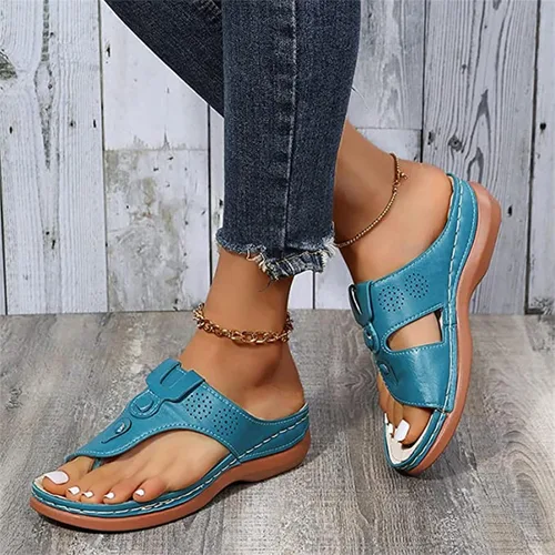 Vista 38 de Ladmiple Sandalias ortopédicas florales de moda 2023 con soporte de arco, zapatillas romanas casuales con puntera abierta