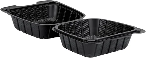 Vista 15 de Restaurantware Thermo Tek - Recipientes para llevar rellenos de minerales de 6 x 6 x 3 pulgadas, 100 recipientes duraderos para llevar, contenedores