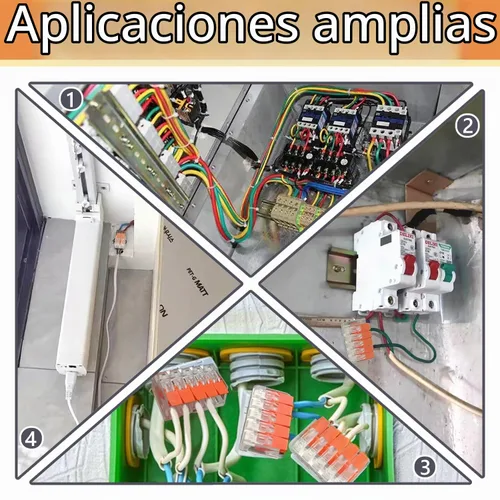 Vista 6 de Conectores de cable de palanca, paquete surtido de 75 conectores de cable, kit de conectores de empalme compacto para cables eléctricos, cables