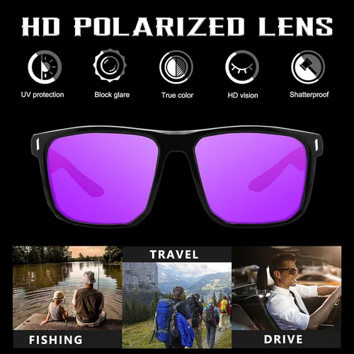 Vista 5 de BangLong Gafas de sol deportivas polarizadas para hombres y mujeres, pesca, conducción, correr, golf, estilo de diseñador, unisex, talla única