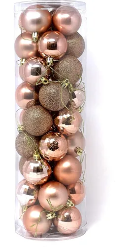 Vista 7 de Allgala - Paquete de 36 esferas de adorno de Navidad de 5 cm para árbol de Navidad, 4 estilos, color negro, pre-ensartadas, a prueba de roturas