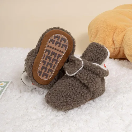 Vista 18 de Botines de forro polar para bebés, niños y niñas, pantuflas antideslizantes con agarre suave, zapatos de calcetín para recién nacidos, cuna